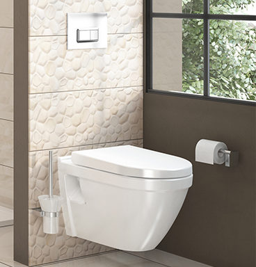 VitrA S50 wall-hung toilet and flush plate
